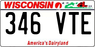 WI license plate 346VTE