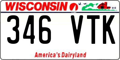 WI license plate 346VTK