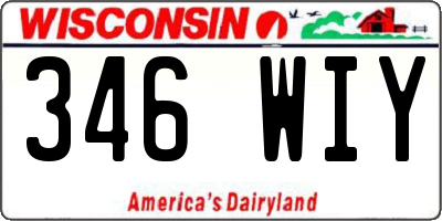 WI license plate 346WIY
