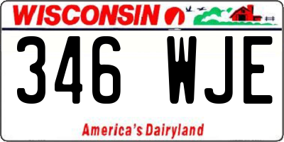WI license plate 346WJE