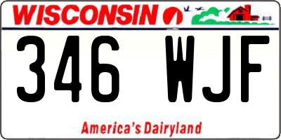 WI license plate 346WJF