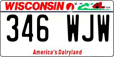 WI license plate 346WJW
