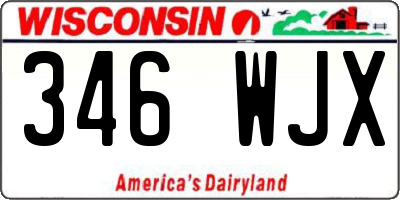 WI license plate 346WJX
