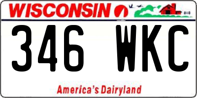 WI license plate 346WKC