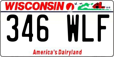 WI license plate 346WLF