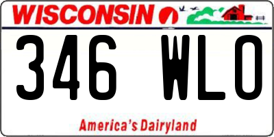 WI license plate 346WLO