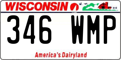 WI license plate 346WMP