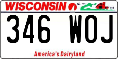 WI license plate 346WOJ