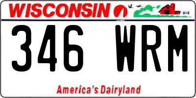WI license plate 346WRM