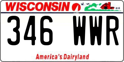 WI license plate 346WWR