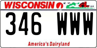 WI license plate 346WWW
