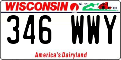 WI license plate 346WWY