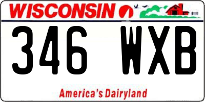 WI license plate 346WXB