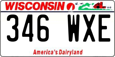 WI license plate 346WXE