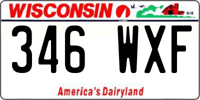 WI license plate 346WXF