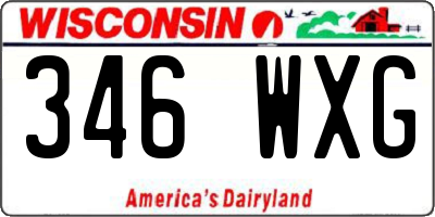 WI license plate 346WXG