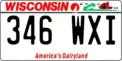 WI license plate 346WXI