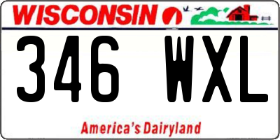 WI license plate 346WXL