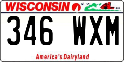 WI license plate 346WXM