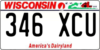 WI license plate 346XCU