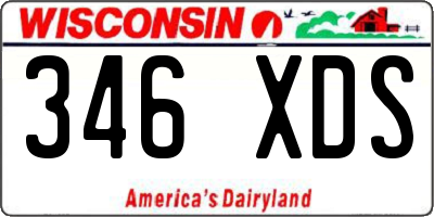 WI license plate 346XDS