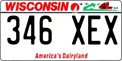 WI license plate 346XEX