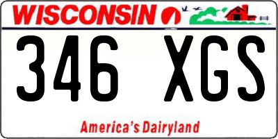 WI license plate 346XGS