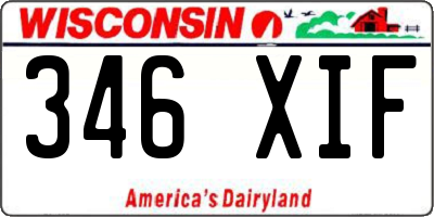 WI license plate 346XIF