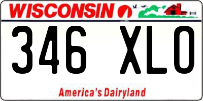 WI license plate 346XLO