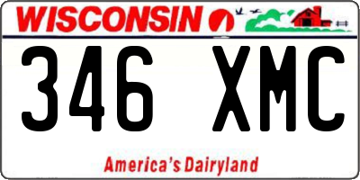 WI license plate 346XMC