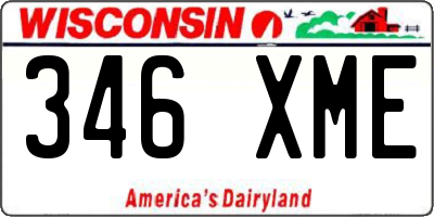 WI license plate 346XME