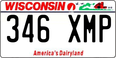 WI license plate 346XMP