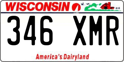 WI license plate 346XMR
