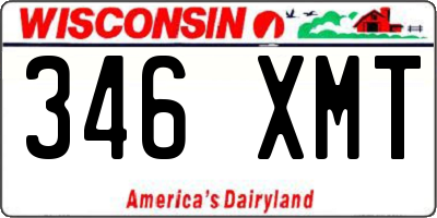 WI license plate 346XMT