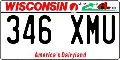 WI license plate 346XMU