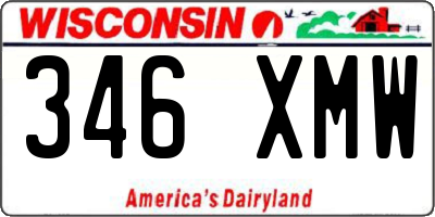 WI license plate 346XMW