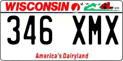 WI license plate 346XMX