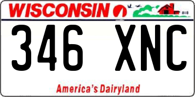 WI license plate 346XNC