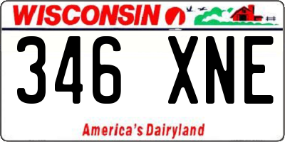 WI license plate 346XNE