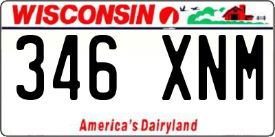 WI license plate 346XNM