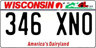 WI license plate 346XNO