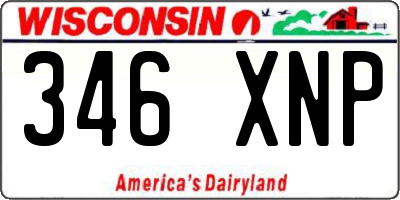 WI license plate 346XNP