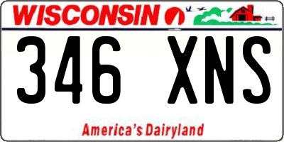 WI license plate 346XNS