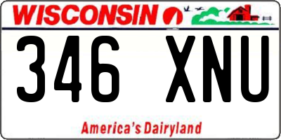 WI license plate 346XNU