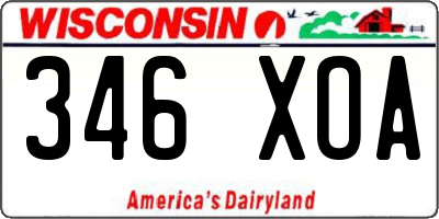 WI license plate 346XOA