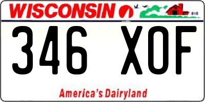 WI license plate 346XOF