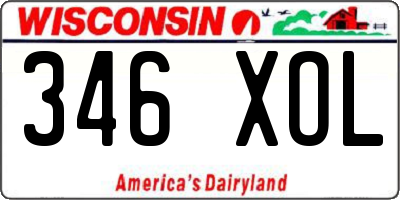 WI license plate 346XOL