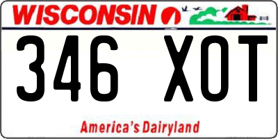 WI license plate 346XOT