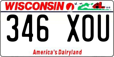 WI license plate 346XOU
