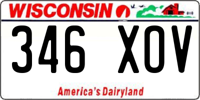 WI license plate 346XOV